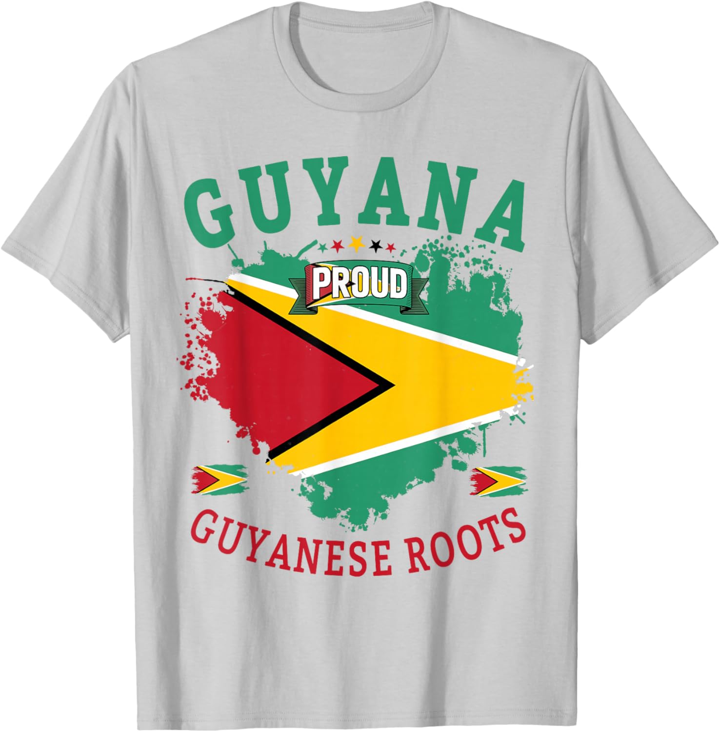 Guyanese Cultural Outfit Idea & Guyana Flag Theme T-Shirt - T-Shirt | Ash