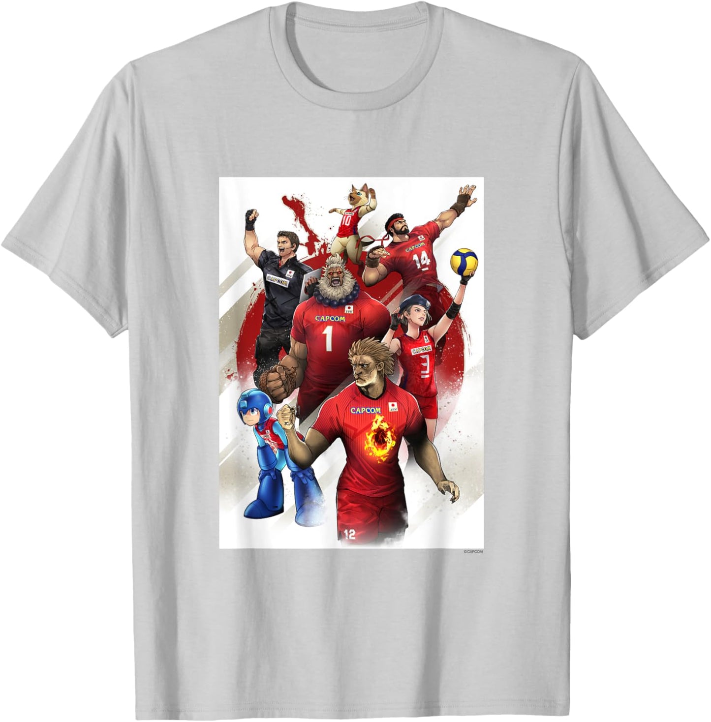 Japan National Volleyball Team x Capcom Collaboration ２ T-Shirt - T-Shirt | Ash
