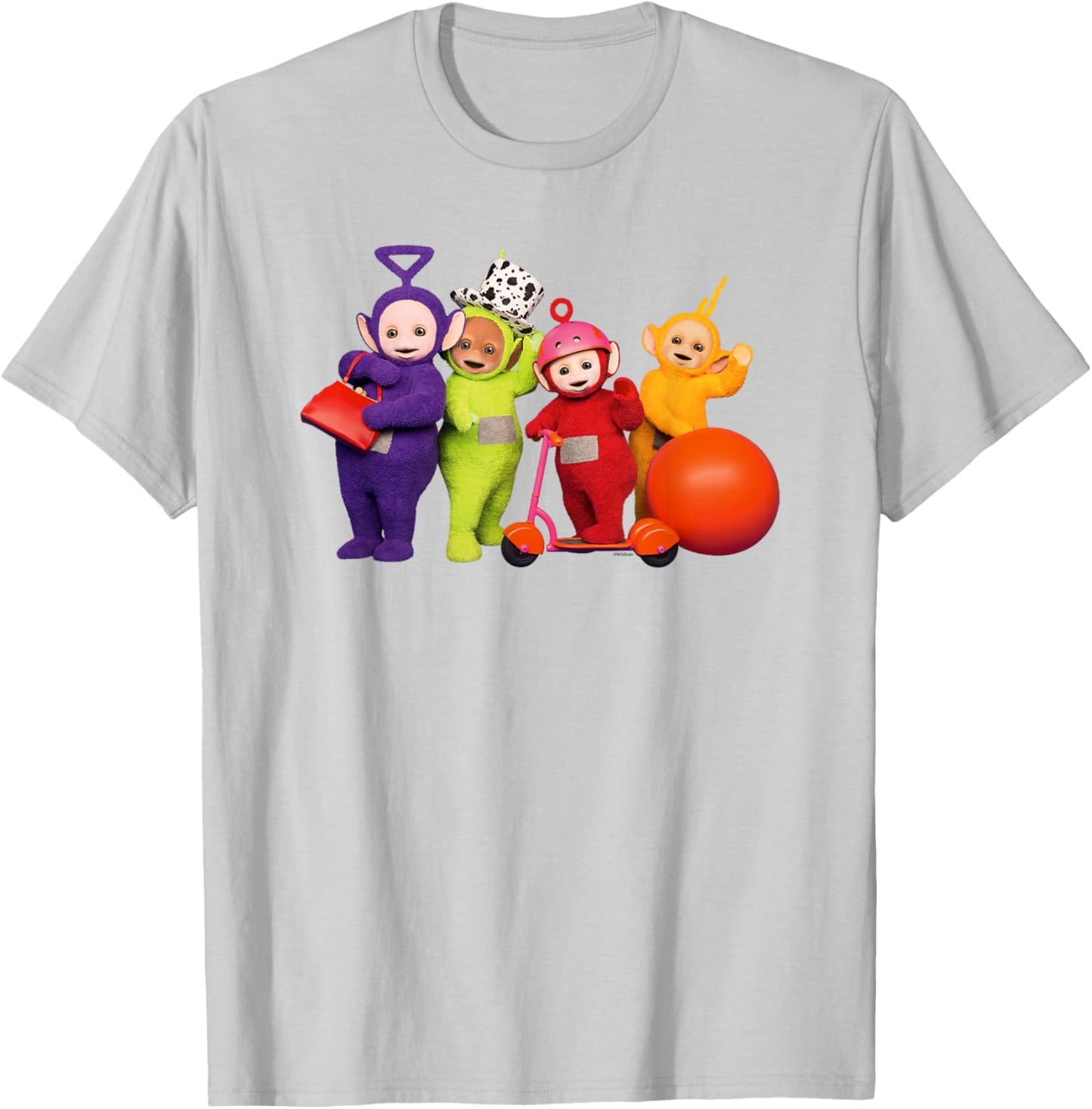 Teletubbies Characters Scooter Ball Accessories T-Shirt - T-Shirt | Ash