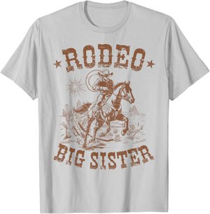Rodeo Big Sister Western Cowboy Birthday Family Matching T-Shirt - T-Shirt | Ash
