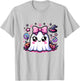 Halloween coquette pink bows and cute boojee ghost girls T-Shirt - T-Shirt | Ash