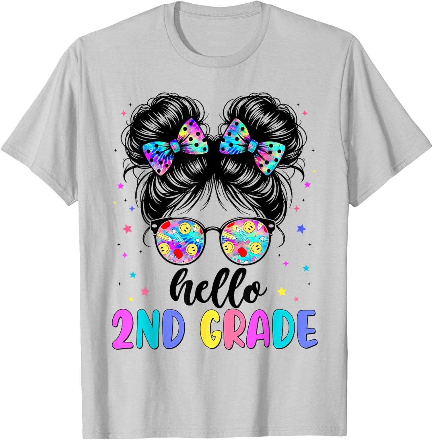 Hello 2nd Grade Shirt Girls Second Grade 1st Day of School T-Shirt - T-Shirt | Ash