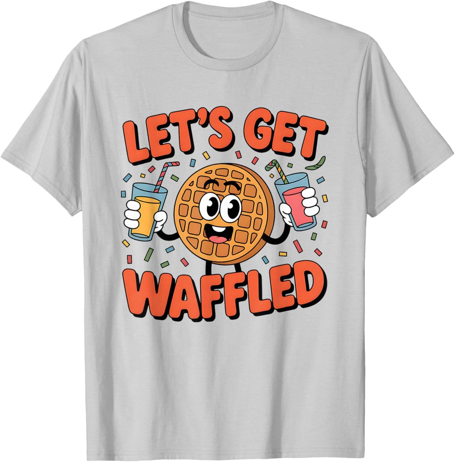 Lets Get Waffled Funny Breakfast Brunch Humor T-Shirt - T-Shirt | Ash