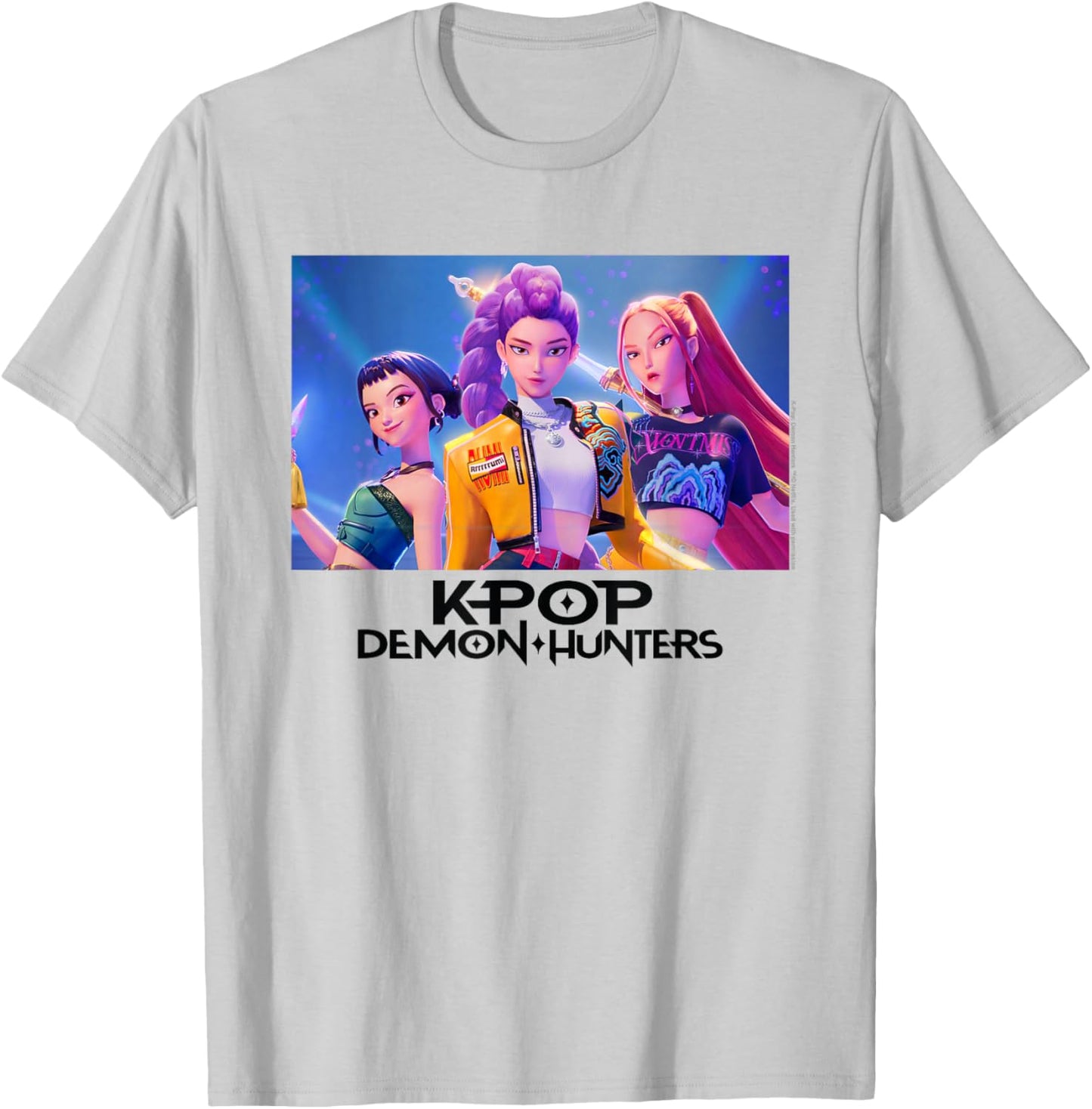 Kpop Demon Hunters Heroic Huntrix Officially Licensed T-Shirt - T-Shirt | Ash