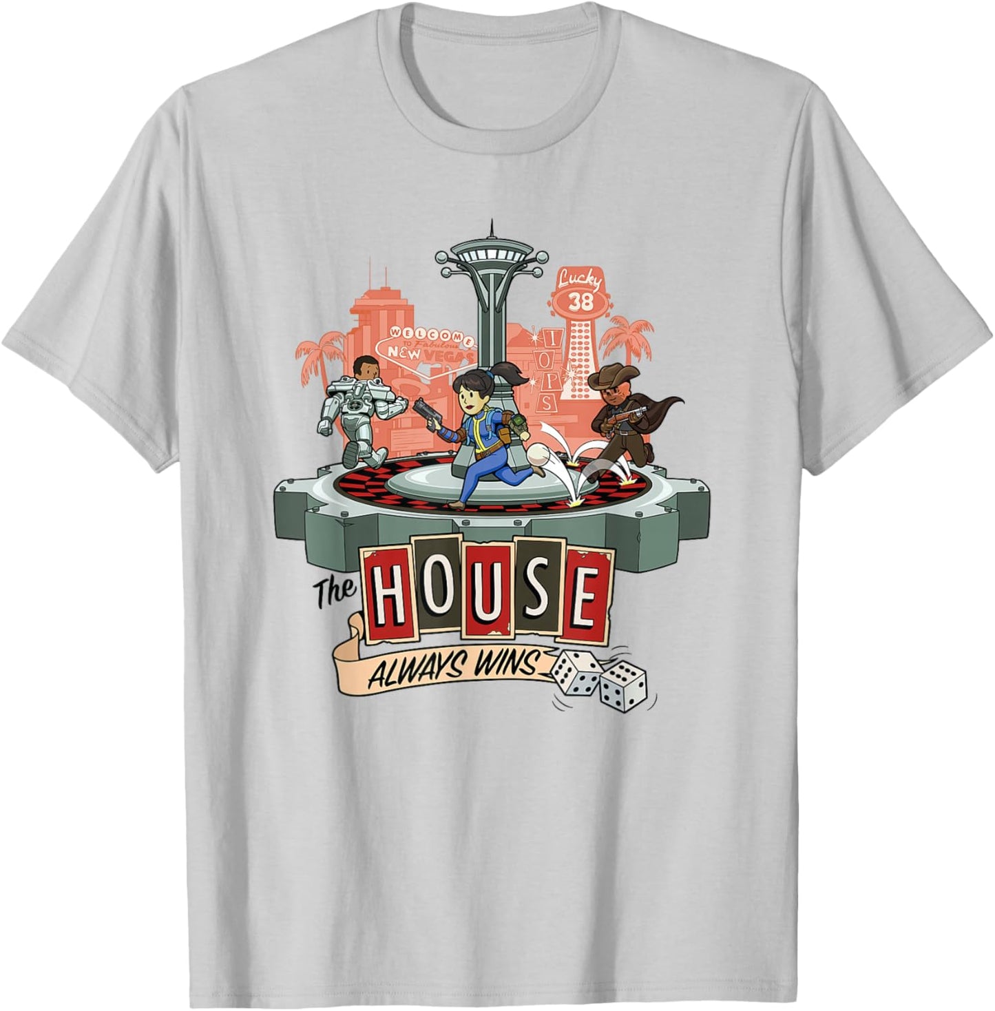Fallout - The House Always Wins T-Shirt - T-Shirt | Ash