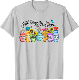 God Says You Are Bible Verses Christian T-Shirt - T-Shirt | Ash