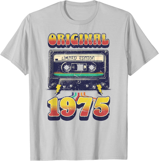 50th Birthday Retro Vintage 1975 Men Women T-Shirt - T-Shirt | Ash