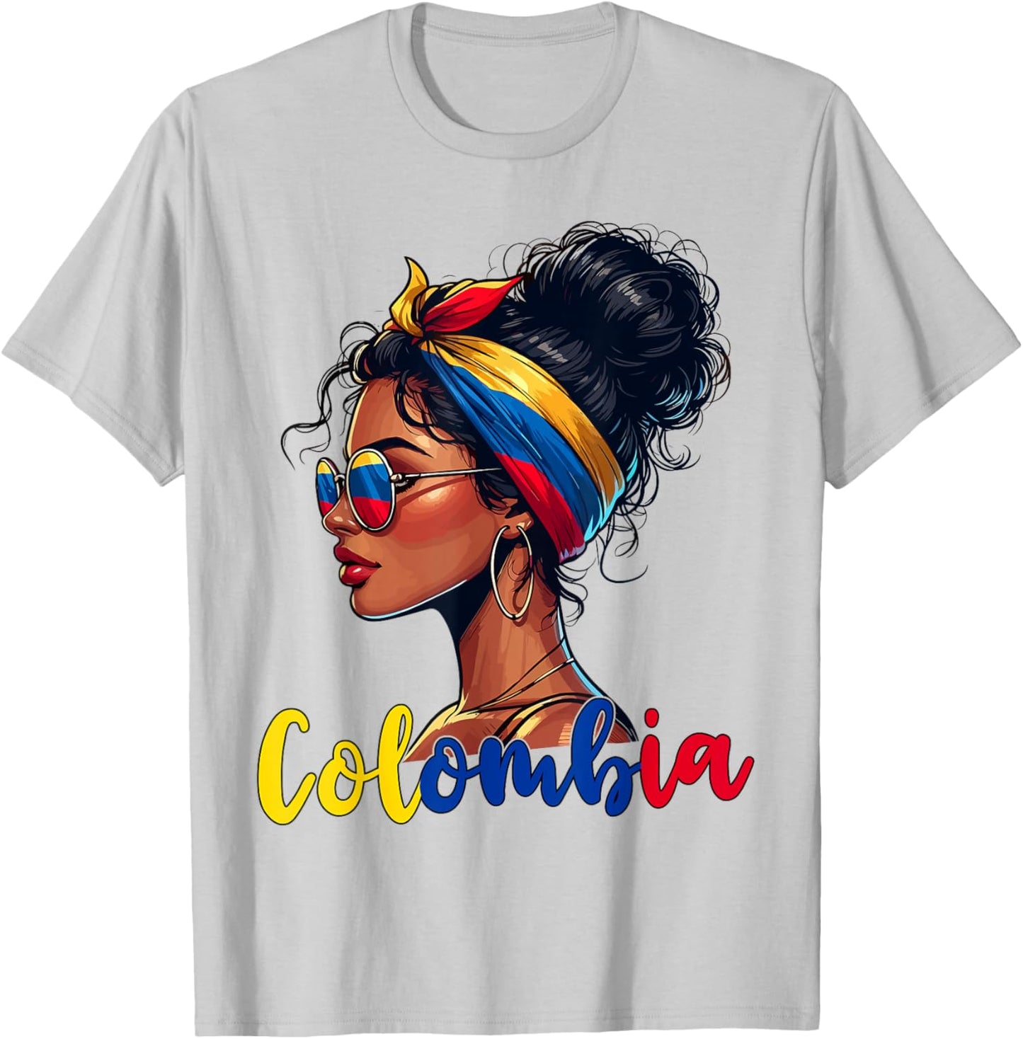 Colombian Girl Colombia Flag Proud Afro Colombian Women T-Shirt - T-Shirt | Ash