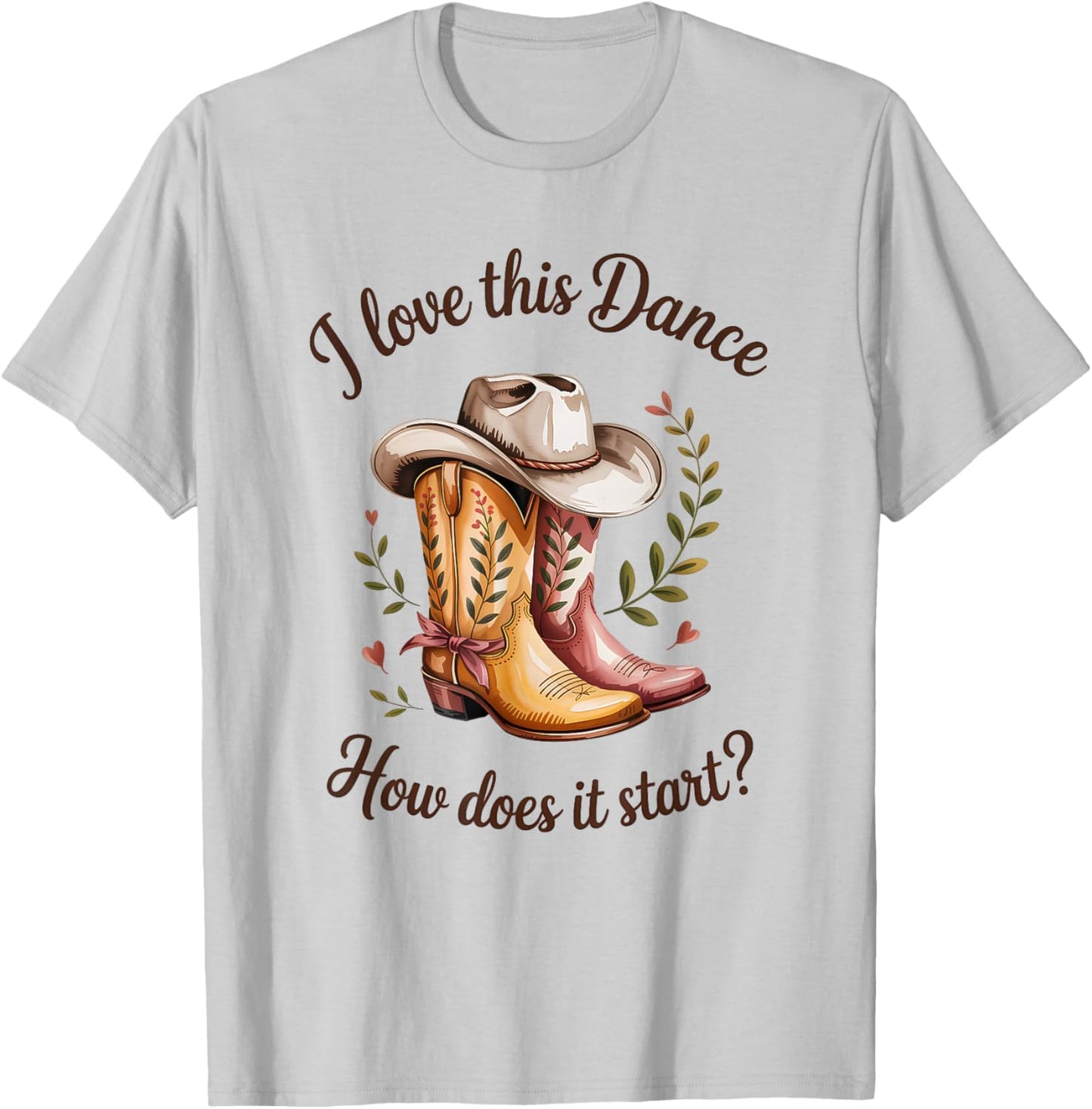 Line Dance with German Text "Ich Liebe diesen Tanz Wie fanger an?" T-Shirt - T-Shirt | Ash