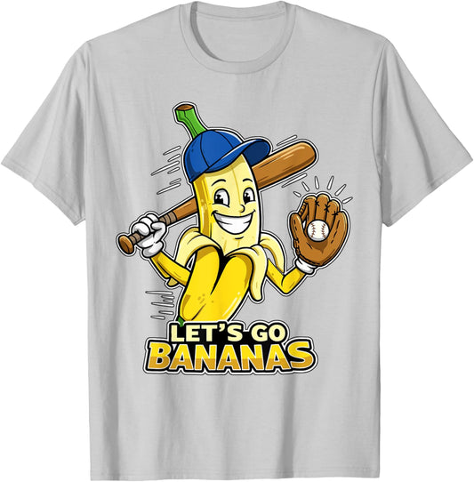 Funny Banana Shirts Gift Fruit Lovers Boys Lets Go Bananas T-Shirt - T-Shirt | Ash