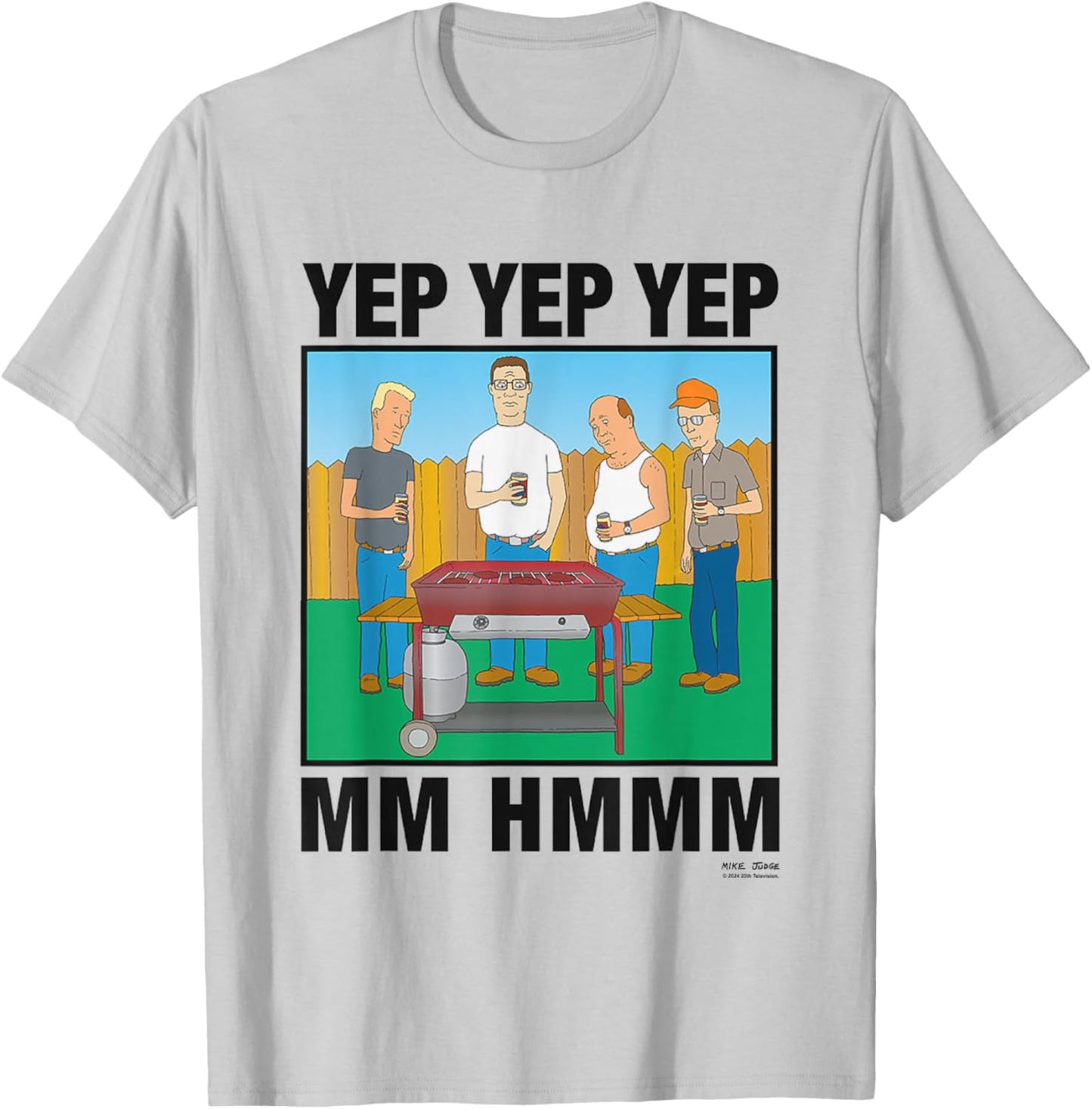 King Of The Hill Iconic Characters Yep Yep Yep Mm Hmmm Quote T-Shirt - T-Shirt | Ash