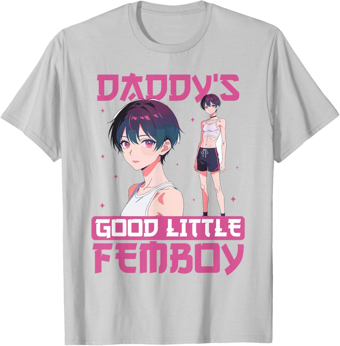 Daddy's Good Little Femboy Anime Boy Aesthetic T-Shirt - T-Shirt | Ash