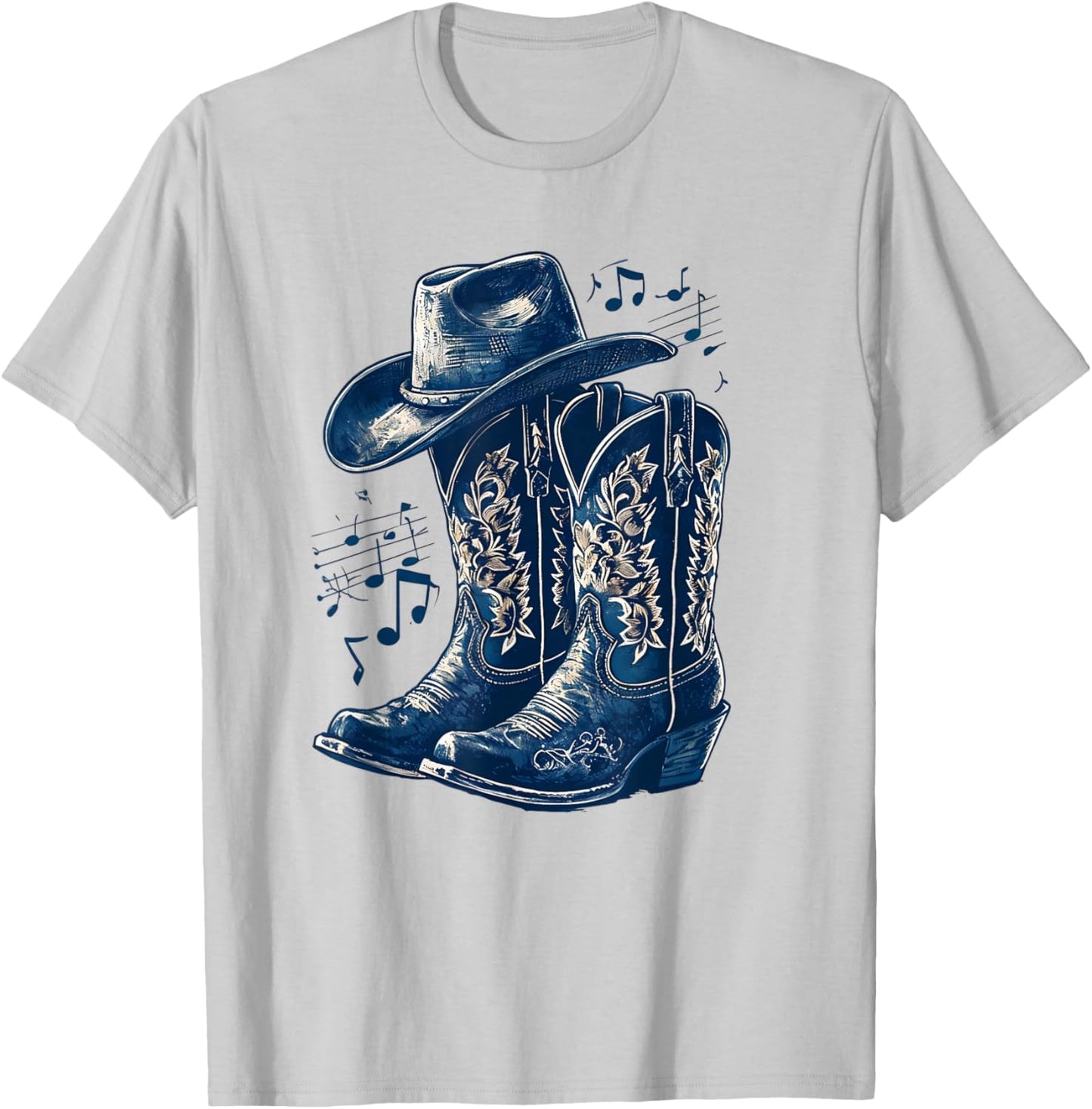 Cowgirl Boot Line Dance Nashville Country Music Concert T-Shirt - T-Shirt | Ash