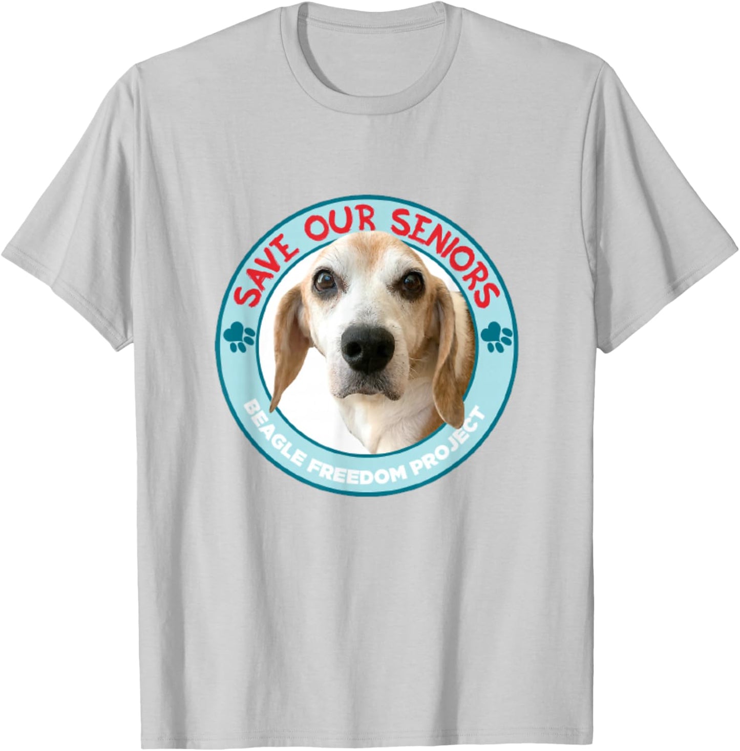 Beagle Freedom Project- Rescue Dogs- Save Our Seniors T-Shirt - T-Shirt | Ash