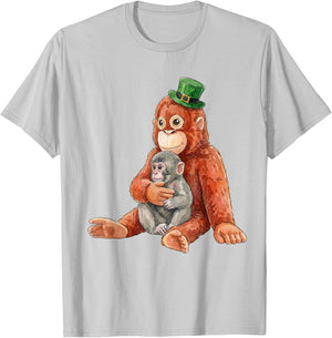 Punch Monkey St Patrick's Day Baby Little Punch Big Love T-Shirt - T-Shirt | Ash
