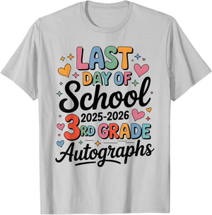Sign My 3rd Grade Last Day 2026 Autographs Signature Art T-Shirt - T-Shirt | Ash