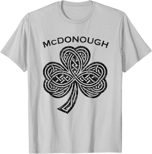 McDonough Family Last Name Irish Ireland Celtic T-Shirt - T-Shirt | Ash