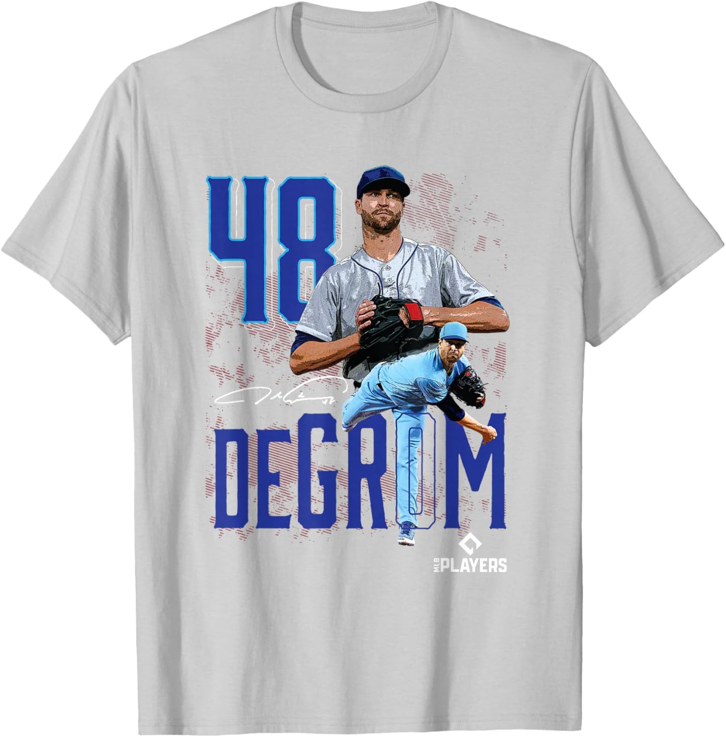 Jacob Degrom | Texas Baseball Players | MLBJDM3003 T-Shirt - T-Shirt | Ash