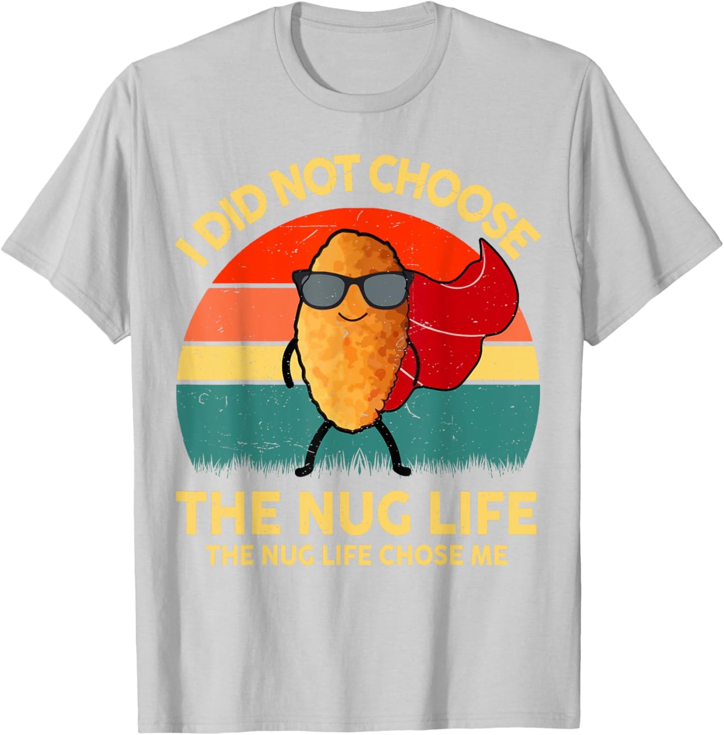 Kids Nug-Life Toddler Boy Funny I Love Chicken Nuggets Retro T-Shirt - T-Shirt | Ash