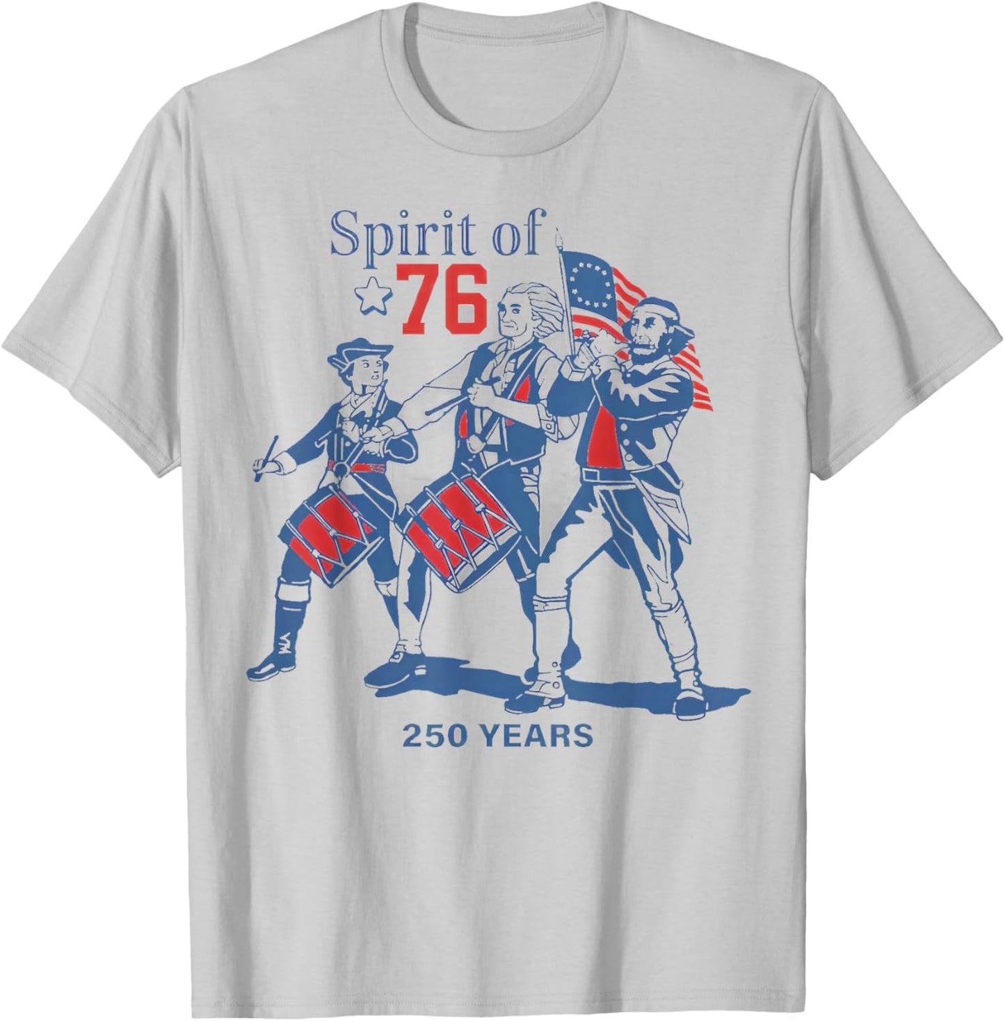 Spirit of 76 Vintage 4th of July T-Shirt - T-Shirt | Ash