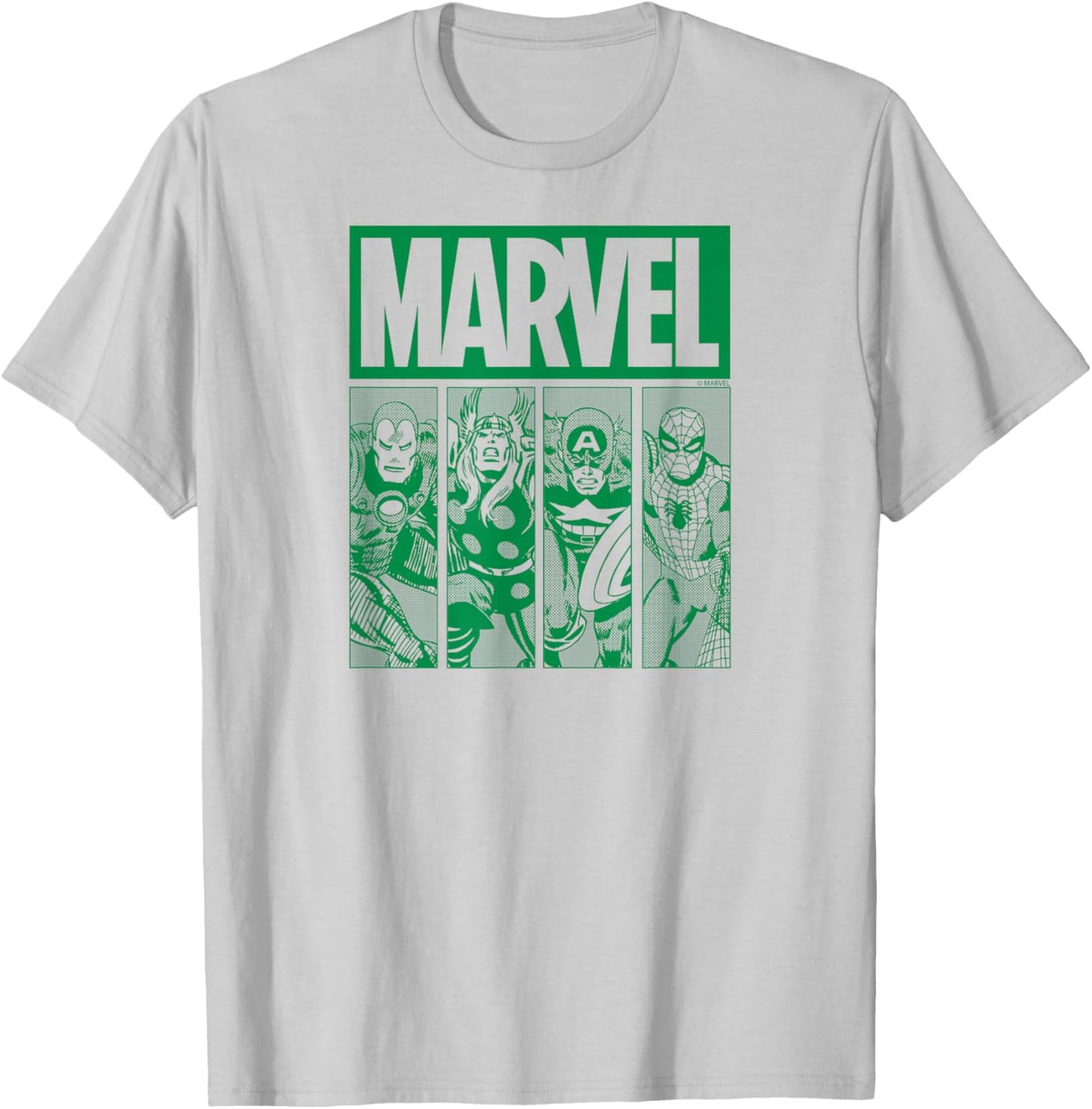 Marvel - Green Grid St. Patrick's Day T-Shirt - T-Shirt | Ash