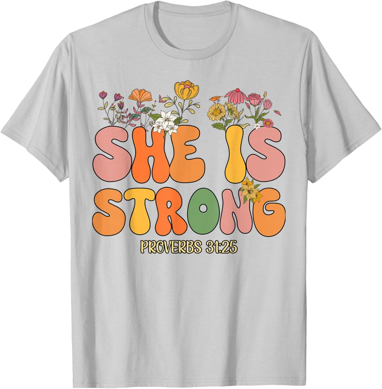 Toddler She Is Strong Jesus Christian God Sister Daughter T-Shirt - T-Shirt | Ash