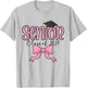 Class of 2027 Pink Bow Senior Graduation Girls Women T-Shirt - T-Shirt | Ash