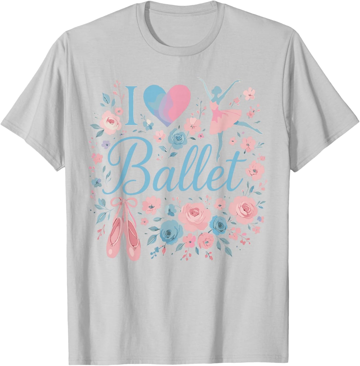 Ballet Dancer Dance Girl Ballerina Heart I Love Ballet T-Shirt - T-Shirt | Ash