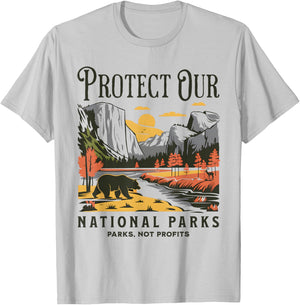 Protect Our National Parks Defund Doge Parks Not Profits T-Shirt - T-Shirt | Ash