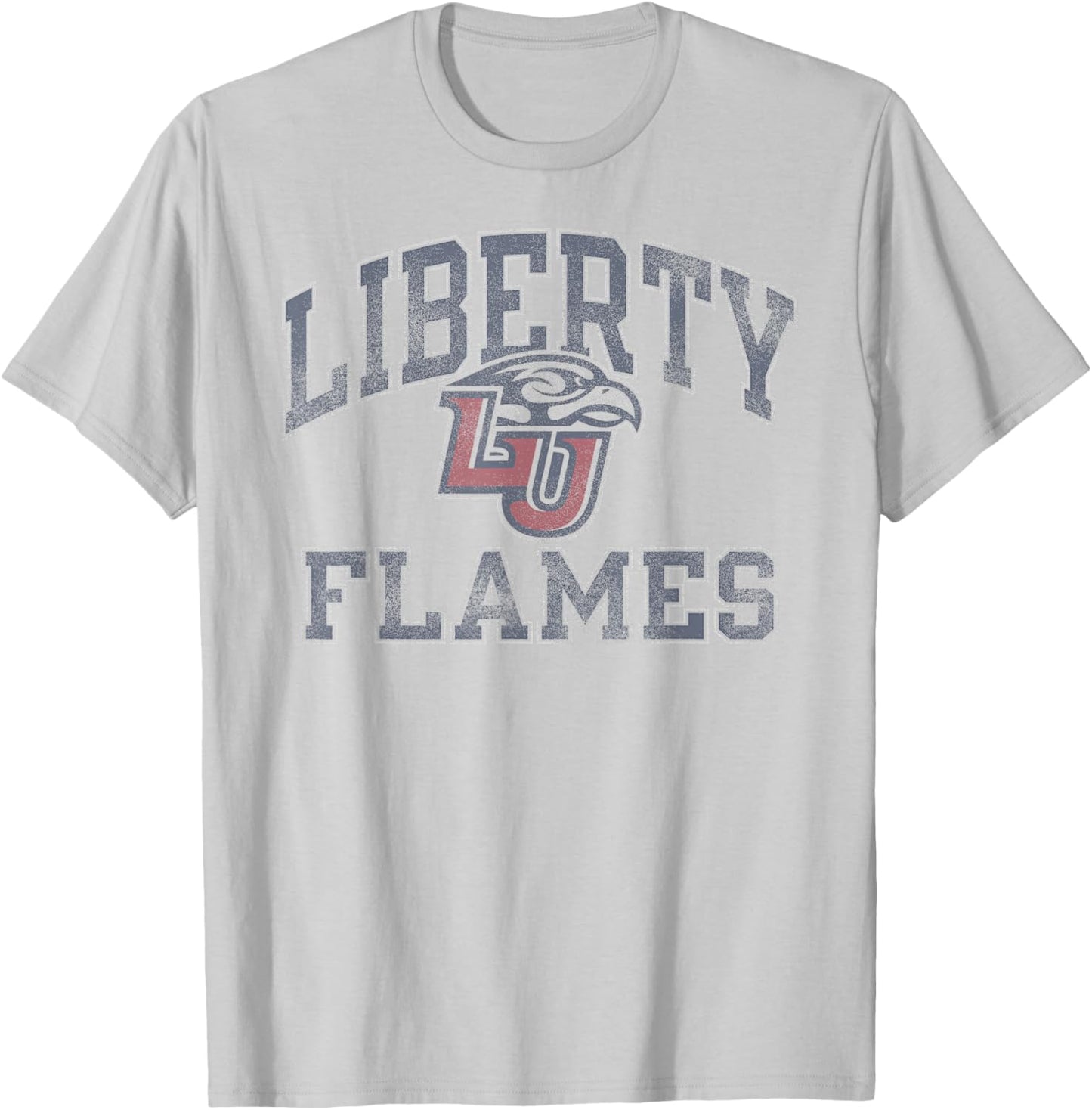 Liberty Flames Vintage Worn Gray Officially Licensed T-Shirt - T-Shirt | Ash