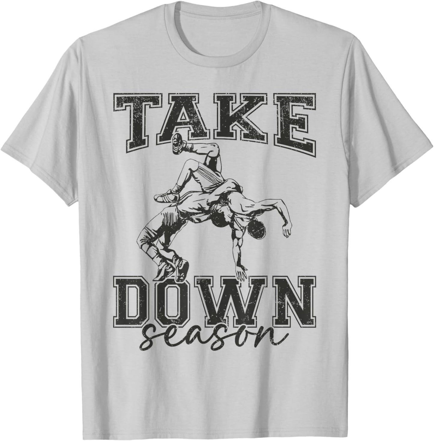Vintage Take Down Season Wrestling Men Women Kids T-Shirt - T-Shirt | Ash