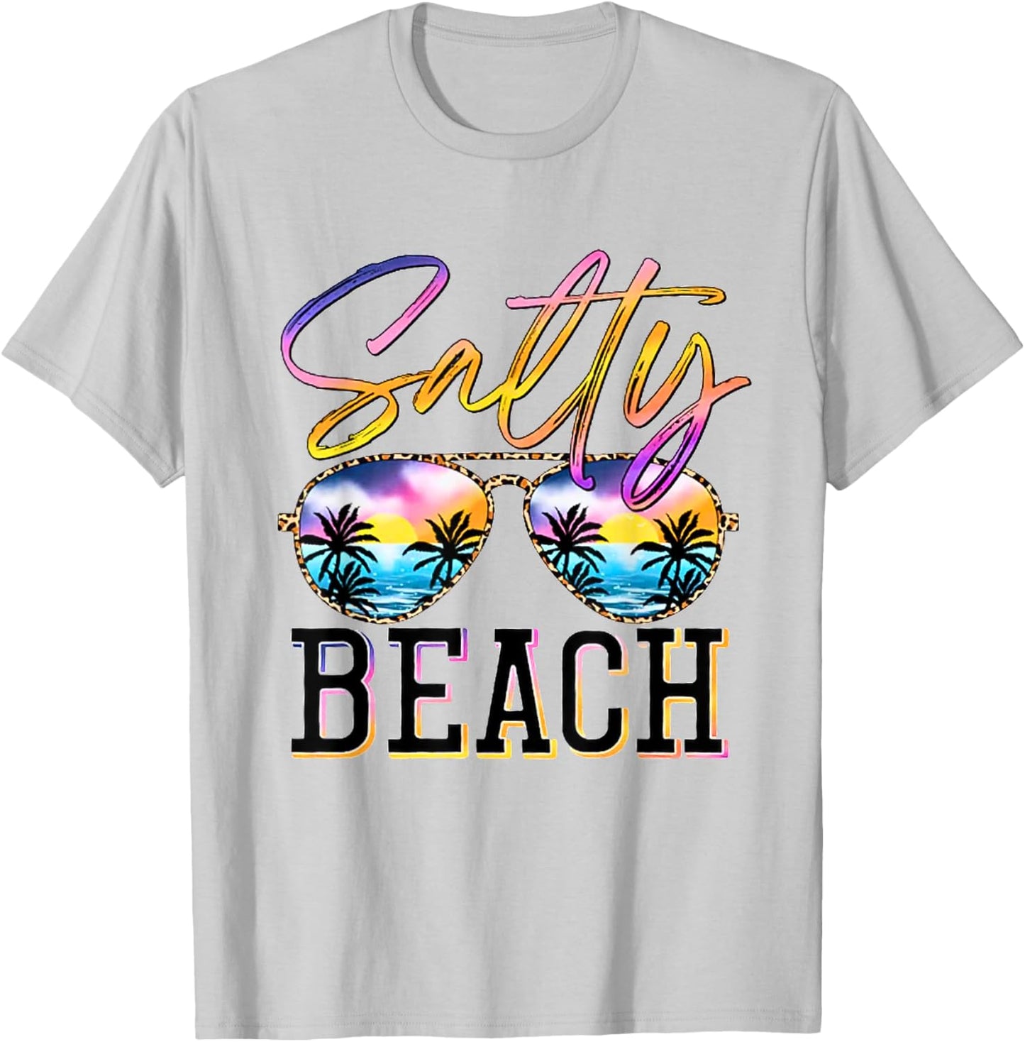 Salty Beach Sunset Sunglasses Summer Vacation Beach Party Women T-Shirt - T-Shirt | Ash