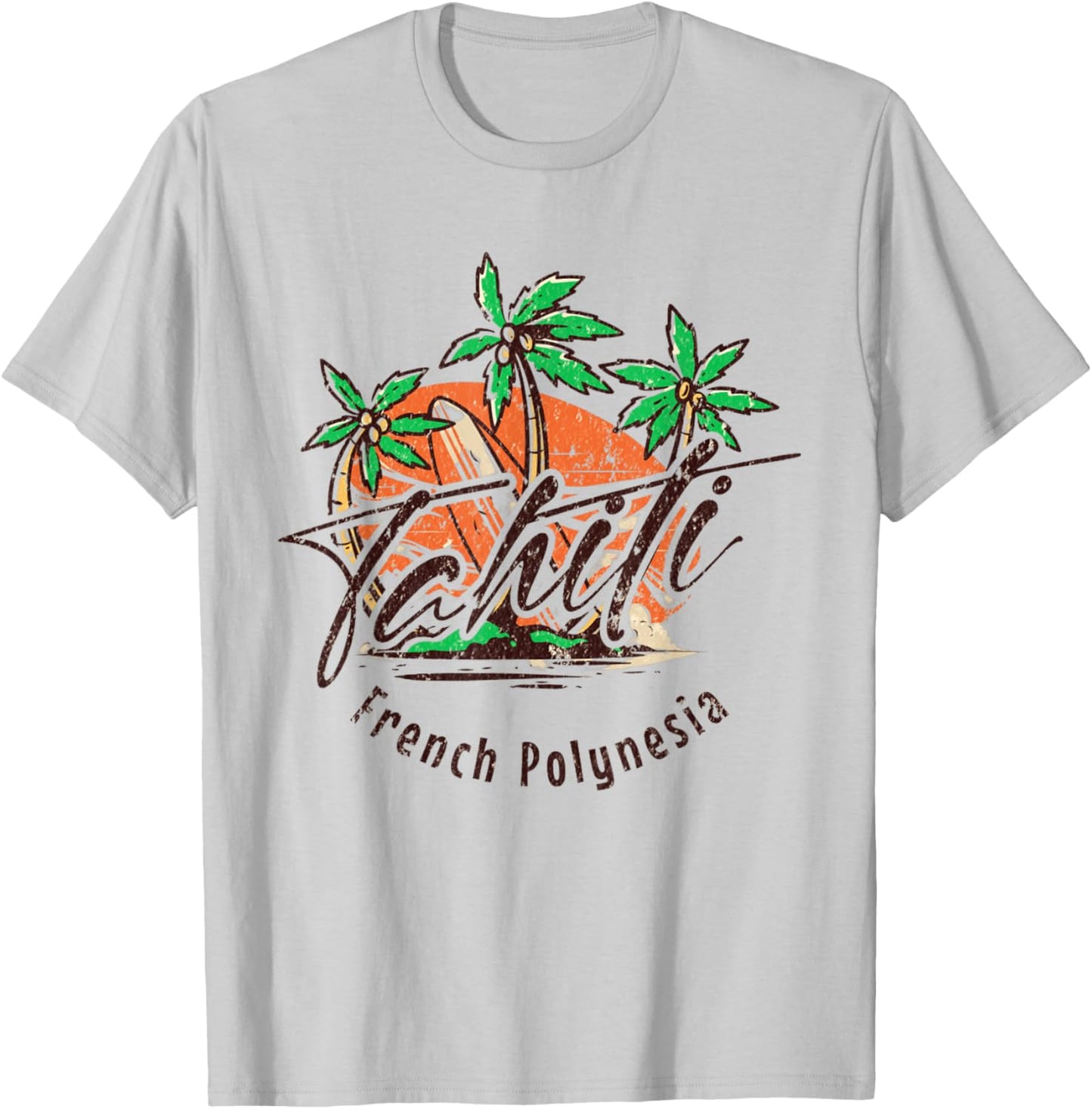 Retro Tahiti French Polynesia - Tahiti T-Shirt - T-Shirt | Ash