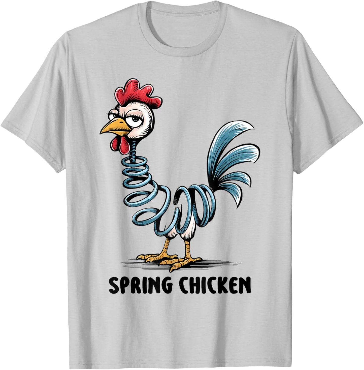 Spring Chicken Funny Farm Pun Chicken Humor T-Shirt - T-Shirt | Ash