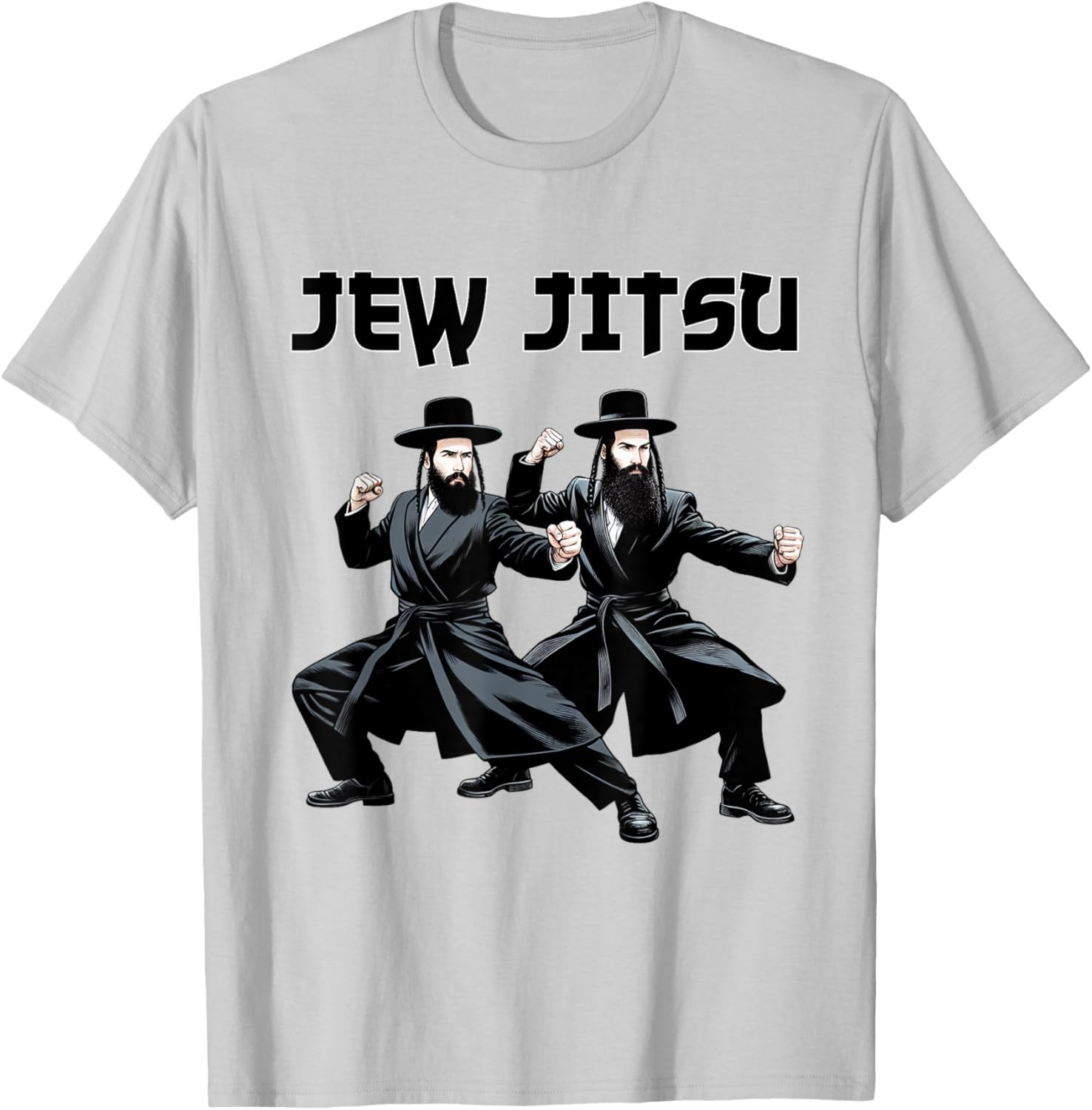 Funny Jewish Hanukkah Rabbi Horah Dance Jew Israel Shabbat T-Shirt - T-Shirt | Ash