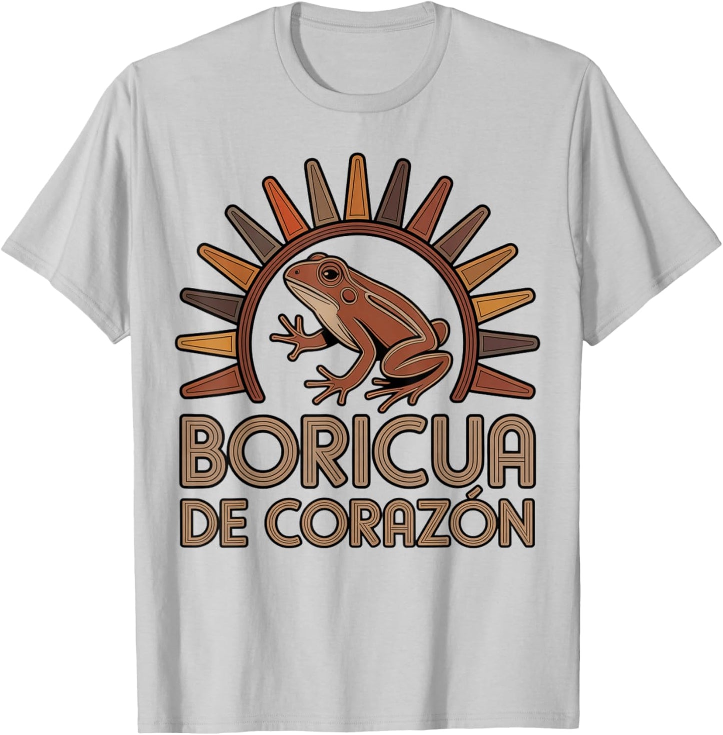 Boricua de Corazón Coquí Tribal Symbol Apparel T-Shirt - T-Shirt | Ash