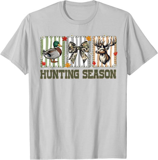 Camo Coquette Bow Deer Duck Hunt Hunting Girls Kids Women T-Shirt - T-Shirt | Ash