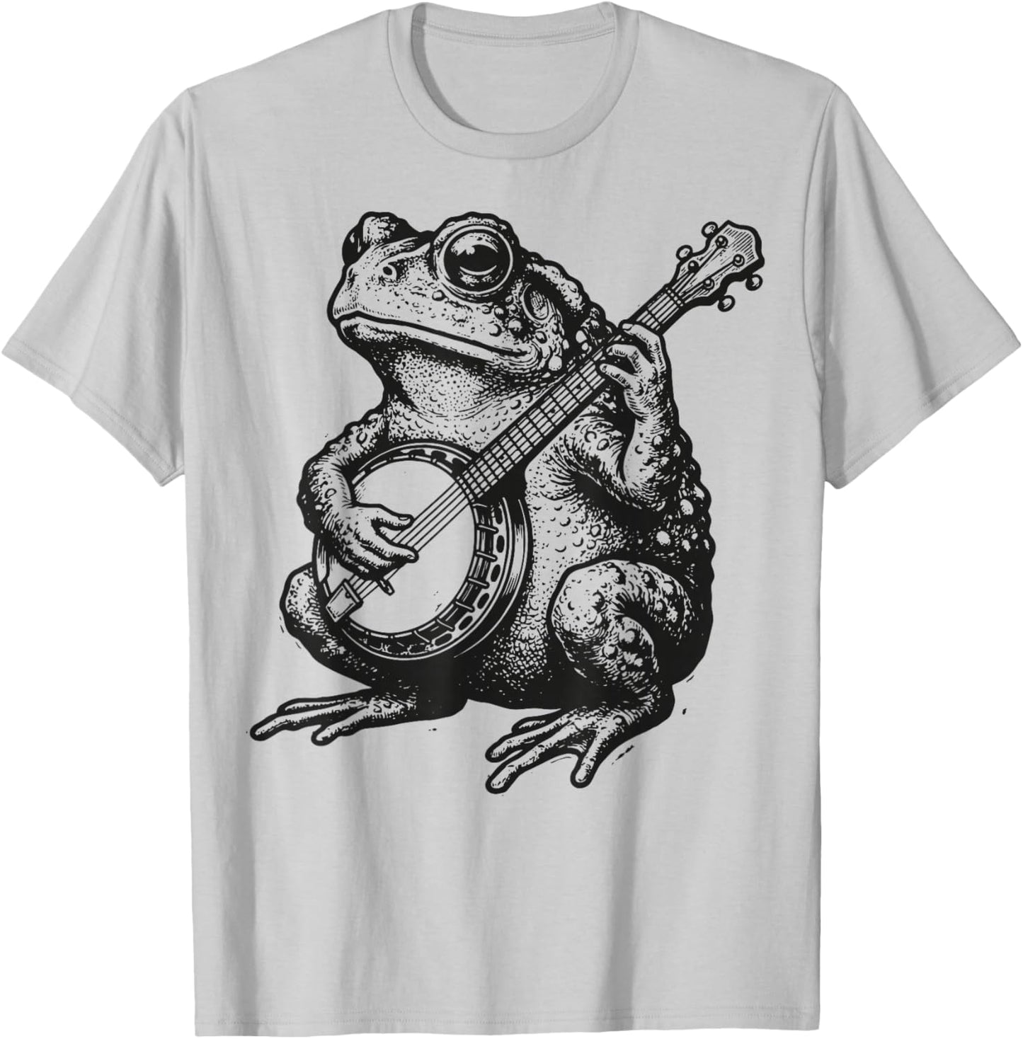 Frog Playing Banjo T-Shirt - T-Shirt | Ash