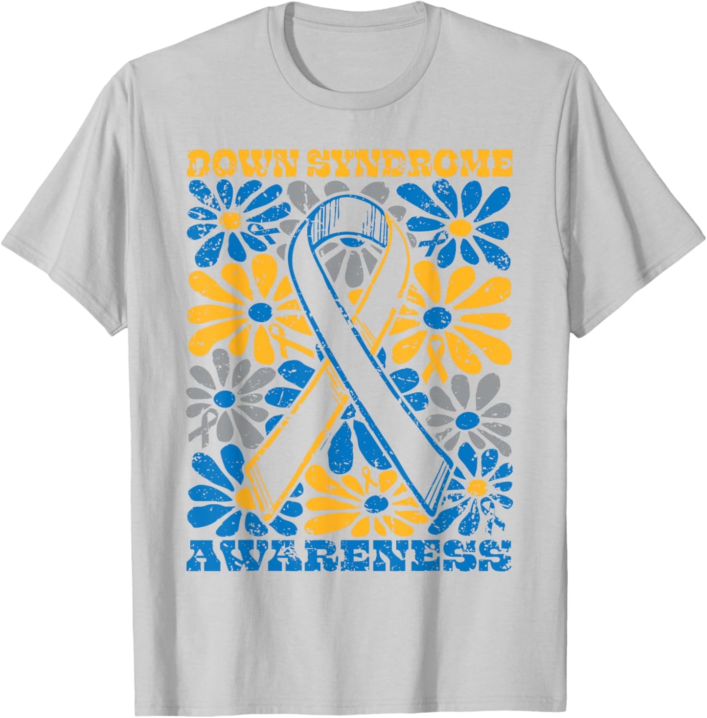 Flowers Motivational Down Syndrome Awareness Men Women Kids T-Shirt - T-Shirt | Ash