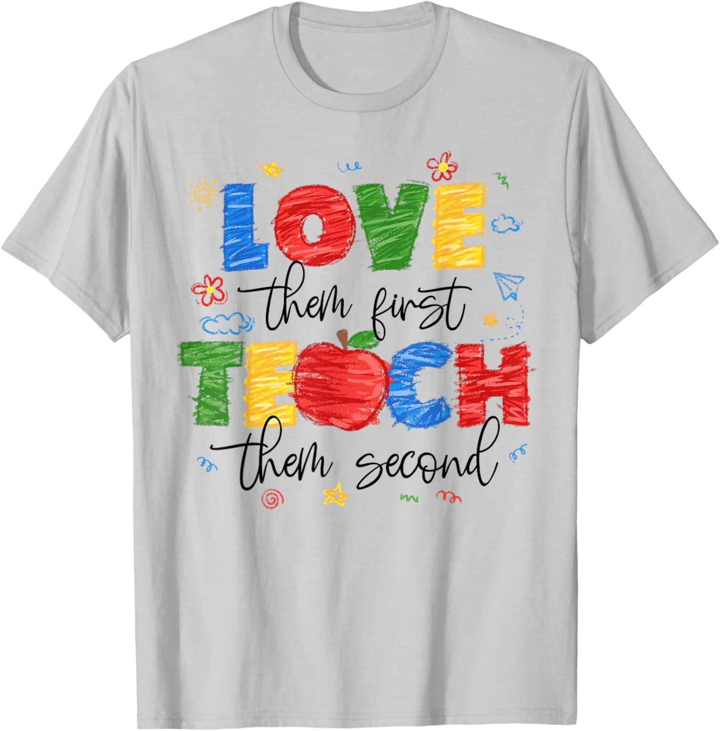 Love them First Teach them Second Special Education Autism T-Shirt - T-Shirt | Ash