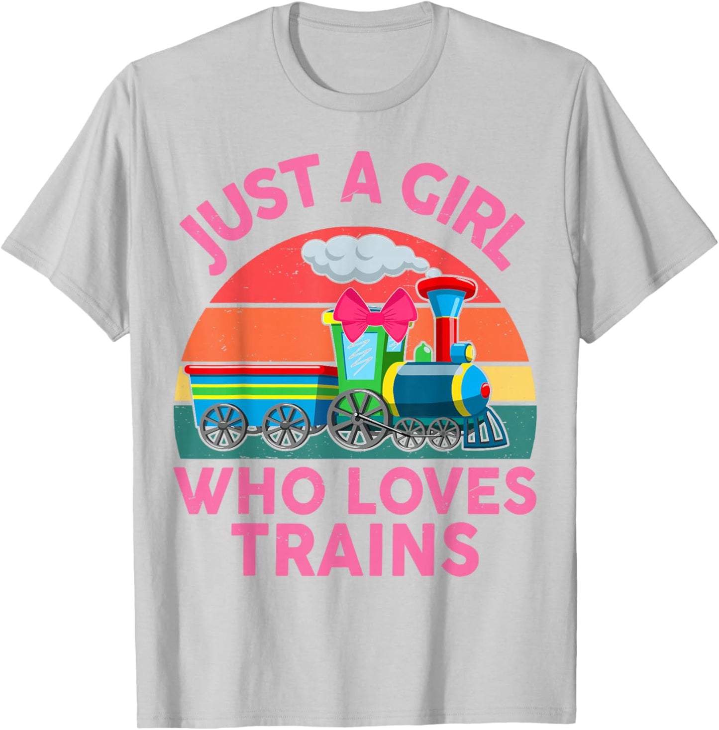 Just Girl Loves Trains-Shirt Toddler Train Gift Toddler T-Shirt - T-Shirt | Ash