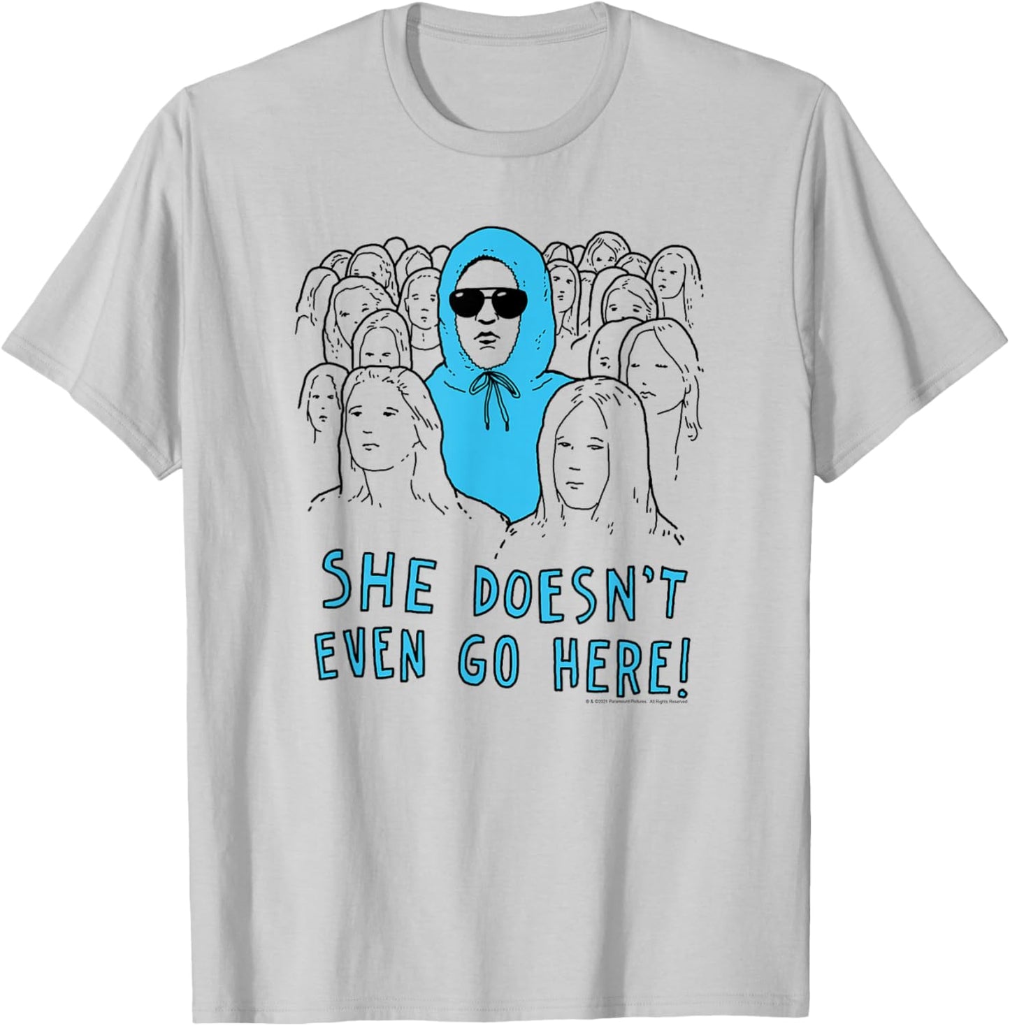 Mean Girls She Doesn't Even Go Here Drawing Y2K Teen Movie T-Shirt - T-Shirt | Ash