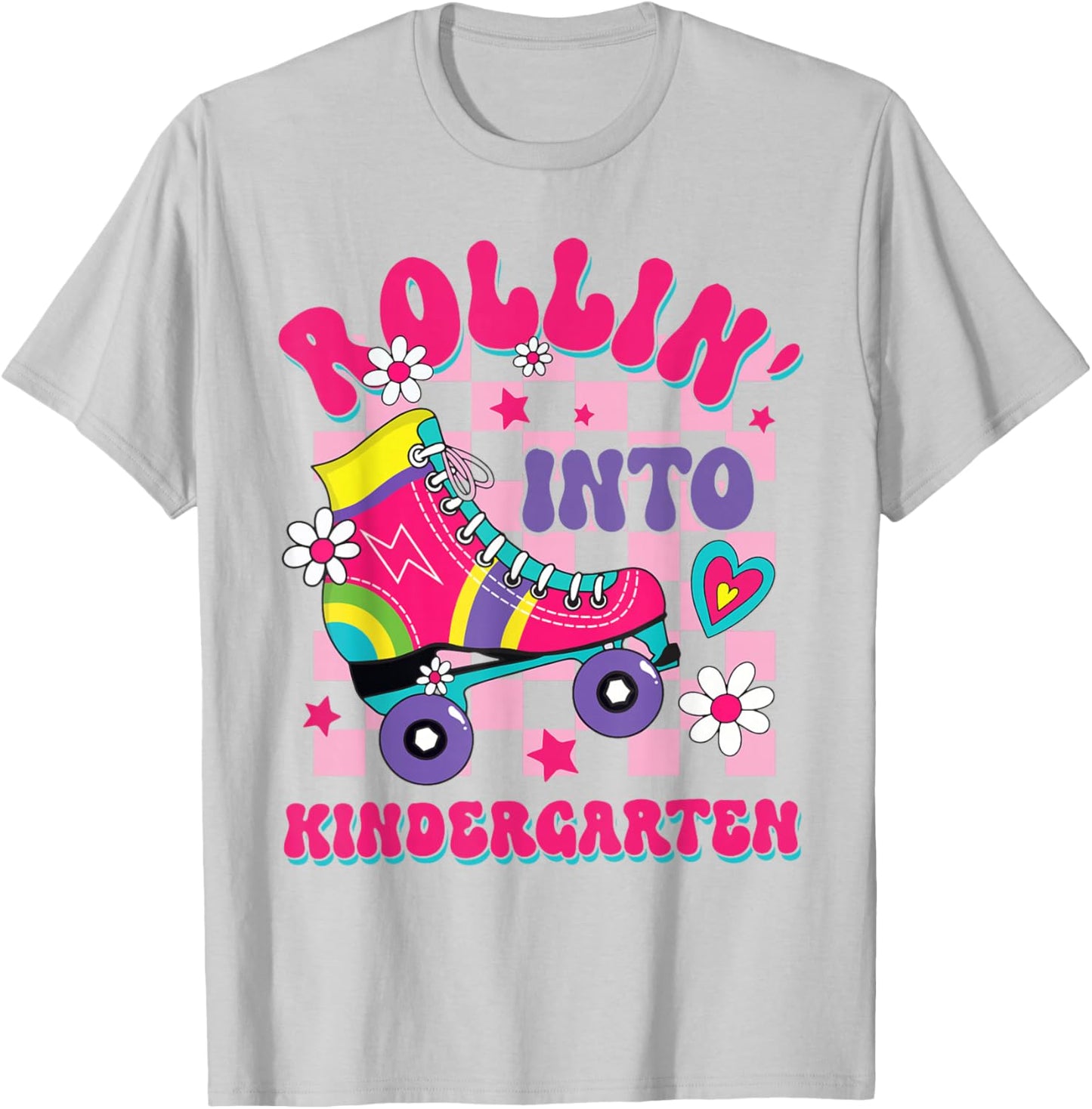 Rolling Into Kindergarten Girl Roller Skate Toddler Kids T-Shirt - T-Shirt | Ash