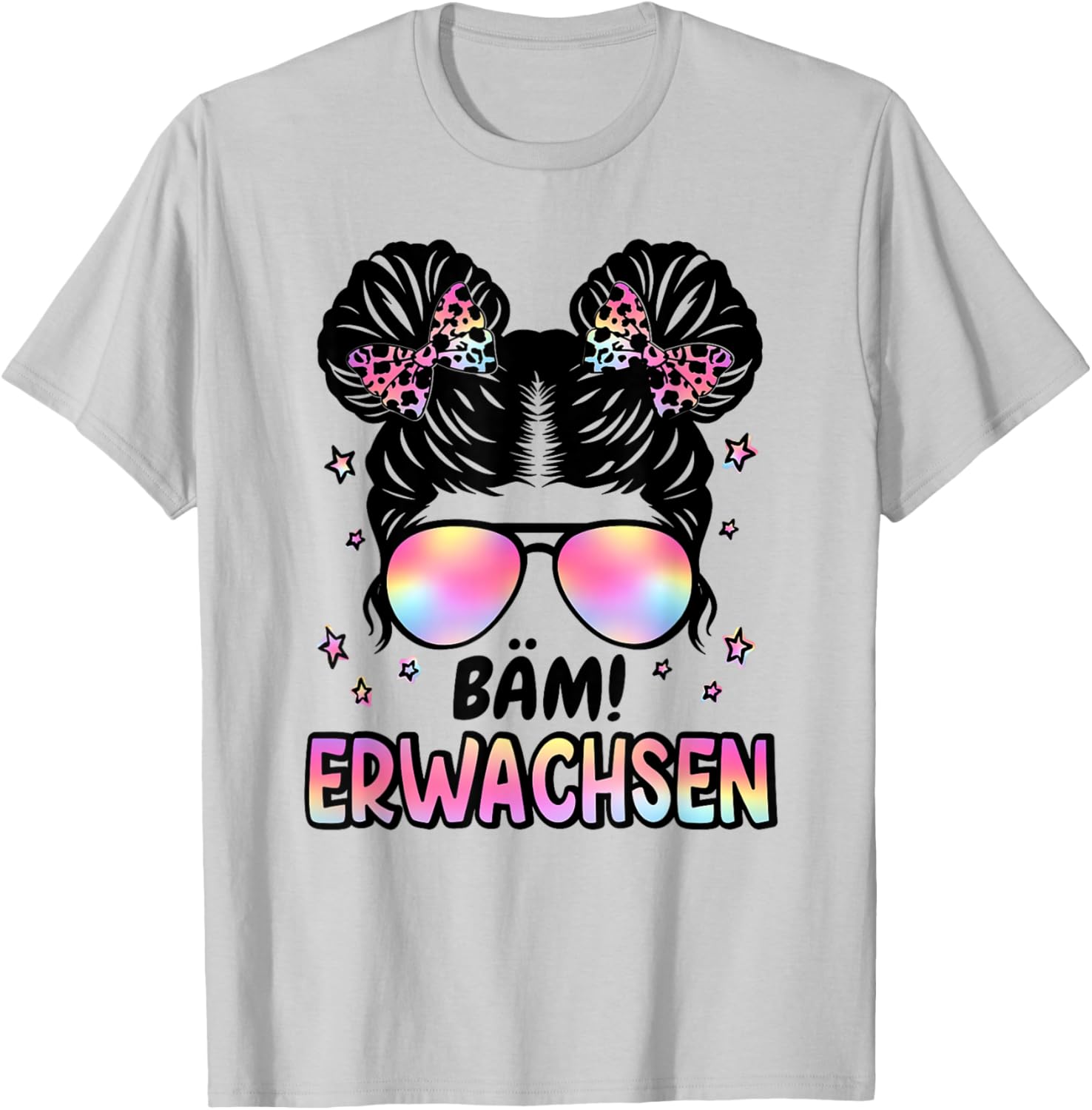 Bäm! Erwachsen Messy Bun Kommunion 2026 Jugendweihe 2026 T-Shirt - T-Shirt | Ash