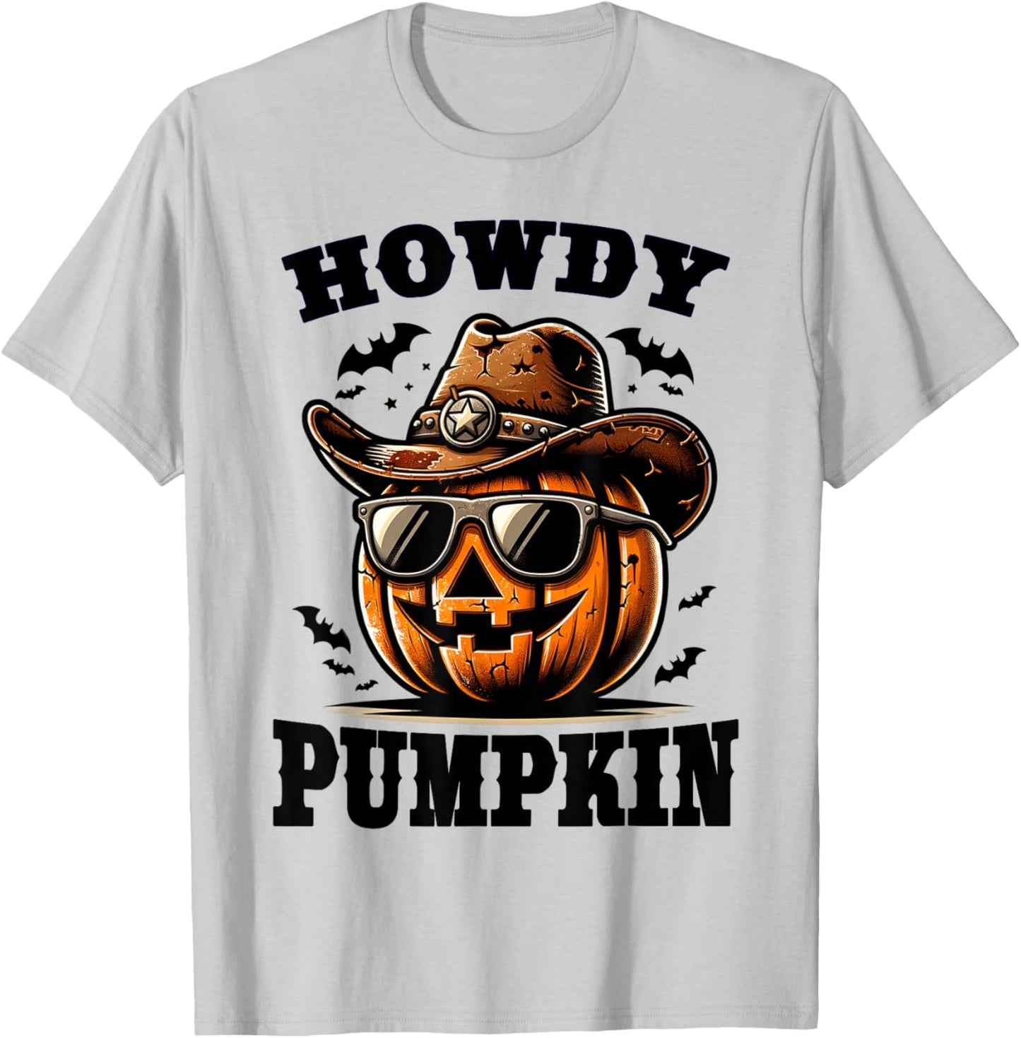 Howdy Pumpkin Western Halloween T-Shirt - T-Shirt | Ash