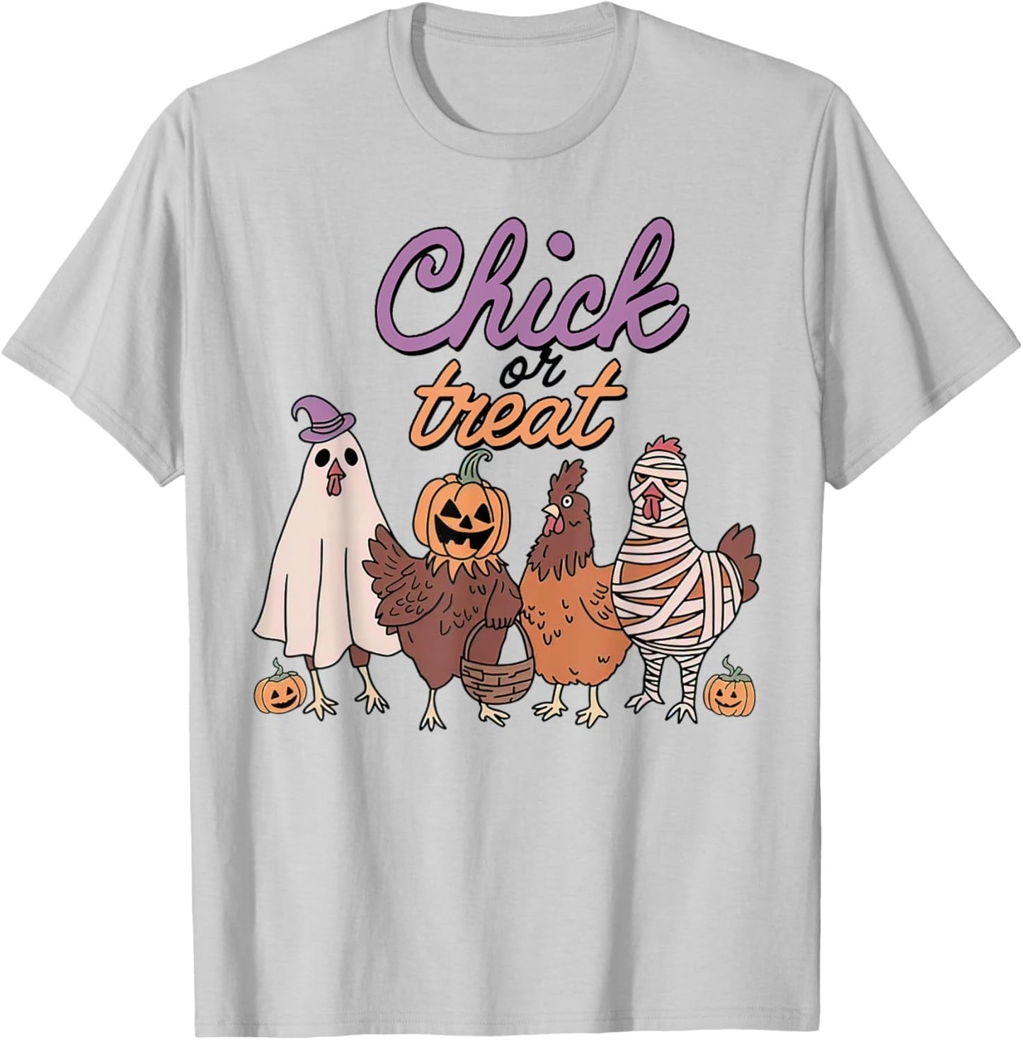 Chick Or Treat Funny Halloween For Chickens Lovers T-Shirt - T-Shirt | Ash
