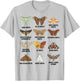 Types of Moths Scientific Educational Insect Chart T-Shirt - T-Shirt | Ash
