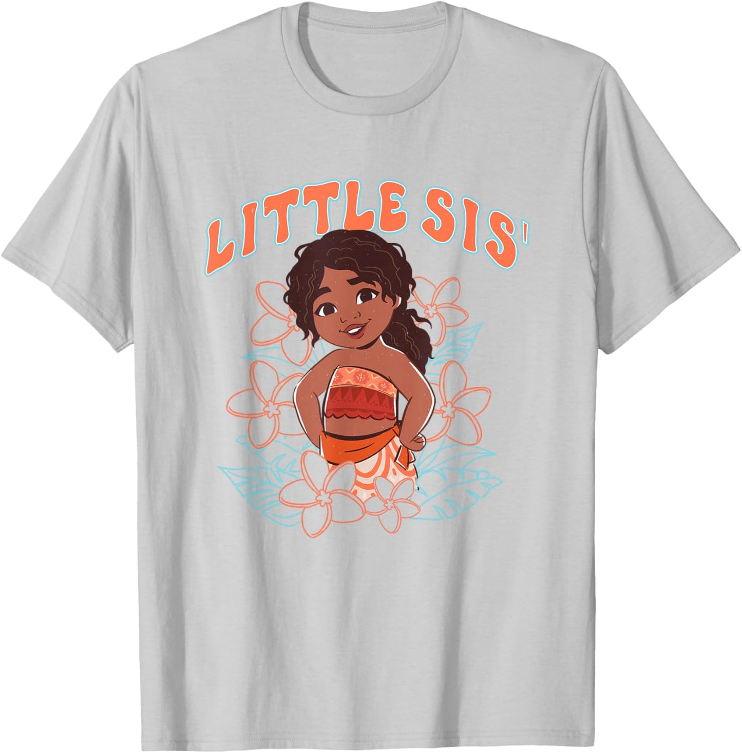 Disney Moana 2 Little Sis' Cute Simea Tropical Floral Logo T-Shirt - T-Shirt | Ash
