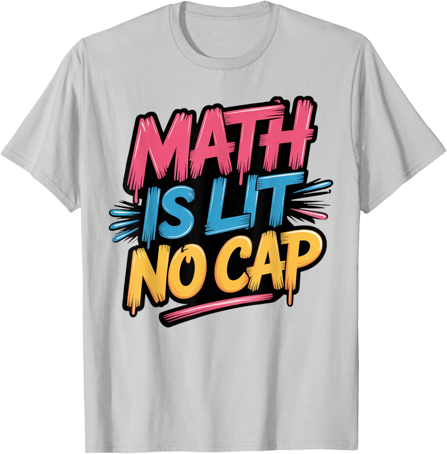 Math is Lit No Cap – Mathematics Fun Teacher T-Shirt - T-Shirt | Ash