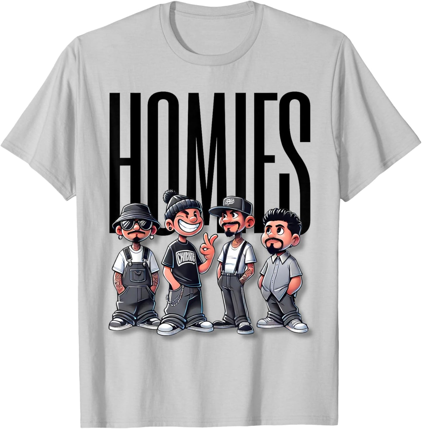 Cool Urban Cholo Vato Chicano Latino Mexican Pride Homies T-Shirt - T-Shirt | Ash
